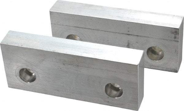 Gibraltar - 6" Wide x 2-1/2" High x 1" Thick, Flat/No Step Vise Jaw - Soft, Aluminum, Fixed Jaw, Compatible with 6" Vises - Top Tool & Supply