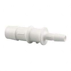 Made in USA - Polypropylene Single Barbed Tube Reducer - White - Top Tool & Supply