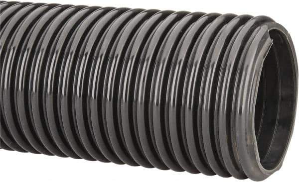 Kuriyama of America - 6" ID x 6.81" OD, 30 Max psi, 28 In. Hg, Dry Material Handling & Transfer Hose - Polyurethane, 12" Bend Radius, 100' Coil Length, Black - Top Tool & Supply