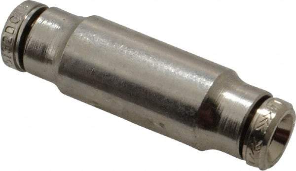 Norgren - 5/32" Outside Diam, Nickel Plated Brass Push-to-Connect Tube Union - 260 Max psi, Tube to Tube Connection - Top Tool & Supply