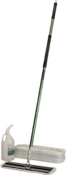 Ability One - 55" Long x 6" Wide Microfiber Dust Flat Mop - Hook & Loop, Green, Looped Head, Launderable - Top Tool & Supply