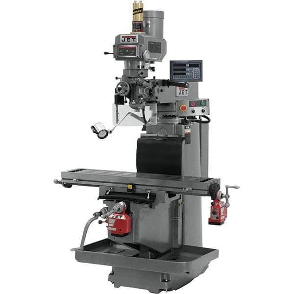 Jet - 54" Long x 12" Wide, 3 Phase Newall DP700 CNC Milling Machine - Variable Speed Pulley Control, R8 Taper, 5 hp - Top Tool & Supply