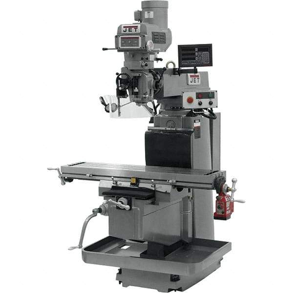 Jet - 54" Long x 12" Wide, 3 Phase Newall DP700 CNC Milling Machine - Variable Speed Pulley Control, NT40 Taper, 5 hp - Top Tool & Supply