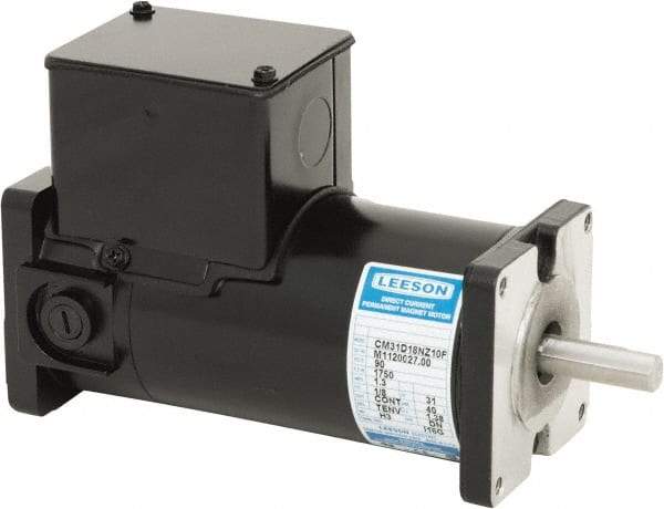 Leeson - 1/4 Max hp, 3,500 Max RPM, DC Electric AC DC Motor - 115 V Input, 31GS Frame, Square Flange Mount, TENV Enclosure - Top Tool & Supply