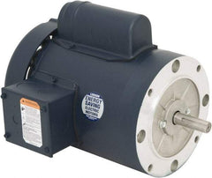 Leeson - 2 Max hp, 3,600 Max RPM, Capacitor Start Electric AC DC Motor - 115/230 V Input, Single Phase, 56C Frame, C-Face Mount, TEFC Enclosure - Top Tool & Supply