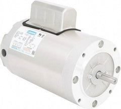 Leeson - 2 Max hp, 1,740 Max RPM, Electric AC DC Motor - 115/208-230 V Input, Single Phase, 56C Frame, C-Face Mount, TENV Enclosure - Top Tool & Supply