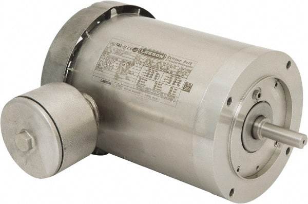 Leeson - 1 Max hp, 1,800 Max RPM, Premium Efficient Electric AC DC Motor - 230/460 V Input, Three Phase, 56C Frame, C-Face Mount, TEFC Enclosure - Top Tool & Supply