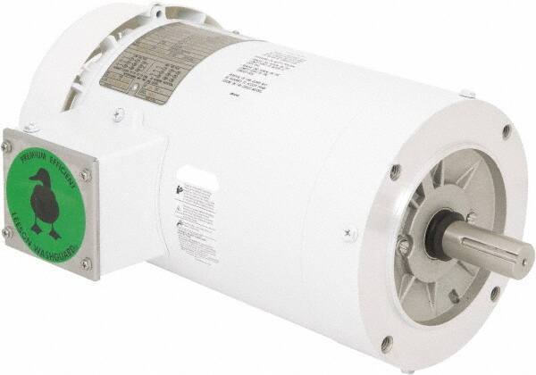 Leeson - 2 Max hp, 1,800 Max RPM, Premium Efficient Electric AC DC Motor - 230/460 V Input, Three Phase, 145TC Frame, C-Face Mount, TEFC Enclosure - Top Tool & Supply