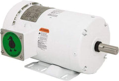 Leeson - 2 Max hp, 1,800 Max RPM, Premium Efficient Electric AC DC Motor - 230/460 V Input, Three Phase, 145T Frame, Rigid Base Mount, TEFC Enclosure - Top Tool & Supply