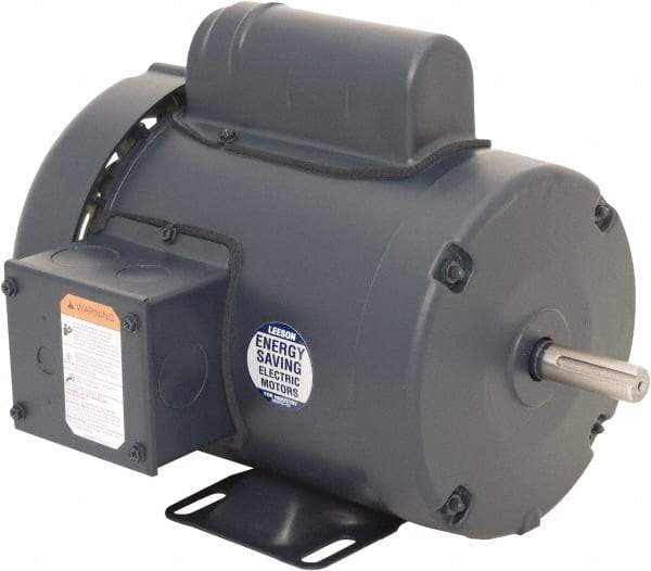 Leeson - 1/2 Max hp, 1,200 Max RPM, Capacitor Start Electric AC DC Motor - 115/230 V Input, Single Phase, 56 Frame, 5/8" Shaft Diam, Rigid Base Mount, TEFC Enclosure - Top Tool & Supply