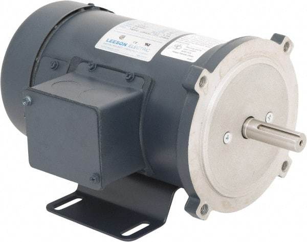 Leeson - 1/2 Max hp, 2,500 Max RPM, DC Electric AC DC Motor - 115 V Input, SS56C Frame, C-Face with Base Mount, TEFC Enclosure - Top Tool & Supply