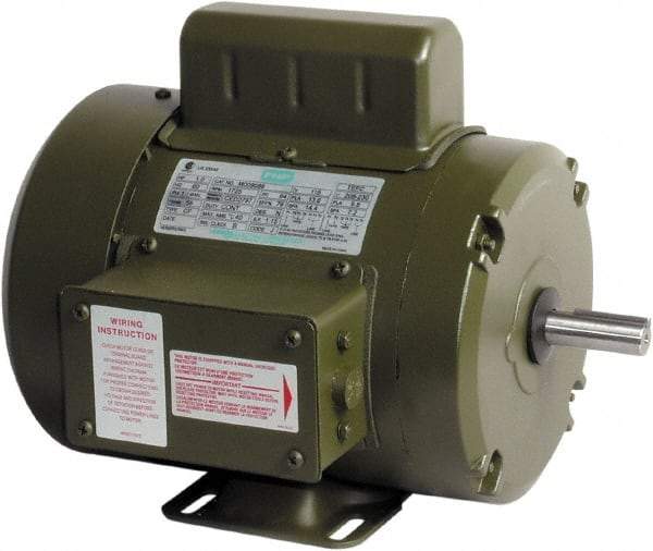 Leeson - 1 Max hp, 1,800 Max RPM, Capacitor Start Electric AC DC Motor - 115-208/230 V Input, Single Phase, 56 Frame, Rigid Base Mount, TEFC Enclosure - Top Tool & Supply