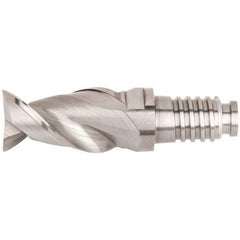 Kennametal - 20mm Mill Diam, 30mm LOC, 68.9mm OAL, 2 Flute Square End Mill Head - Duo-Lock 20 Connection, Solid Carbide, Uncoated, Right Hand Flute, Spiral Flute, Centercutting, 45° Helix, Series ABDF - Top Tool & Supply