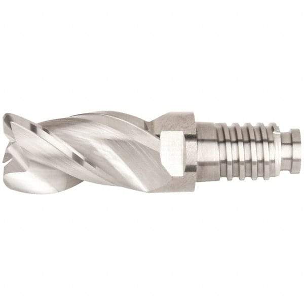 Kennametal - 10mm Diam, 15mm LOC, 3 Flute, 0.5mm Corner Radius End Mill Head - Solid Carbide, Uncoated, Duo-Lock 10 Connection, Spiral Flute, 38° Helix, Centercutting - Top Tool & Supply