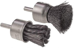 Camel Grinding Wheels - 3/4" Brush Diam, Knotted, End Brush - 1/4" Diam Shank, 1/4" Pilot Diam - Top Tool & Supply