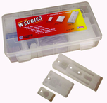 Wedgies Shim Assortment - Mix of flex and ridgid / 16 mini; 6 large; 15 standard - Polypropylene & Vinyl - Top Tool & Supply