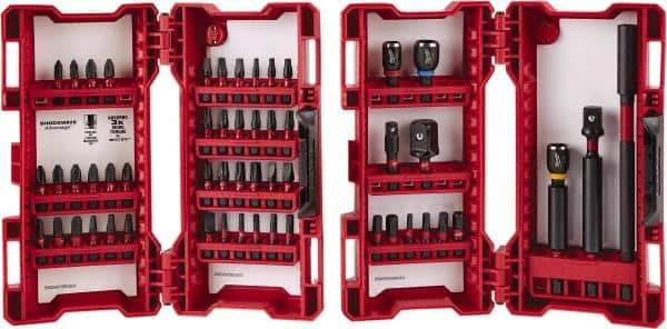 Milwaukee Tool - 55 Piece, Impact Driver Bit Set - 3/32 to 1/4" Hex, #1 to #3, Drilling/Screwdriving Utility Accessory Set Kit, 1/4" Hex Drive, Hex Point - Top Tool & Supply