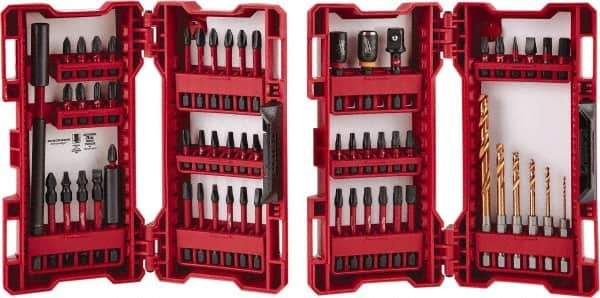 Milwaukee Tool - 60 Piece, Impact Driver Bit Set - 1/4 to 3/16" Hex, #1 to #3, Drilling/Screwdriving Utility Accessory Set Kit, 1/4" Hex Drive, Hex Point - Top Tool & Supply