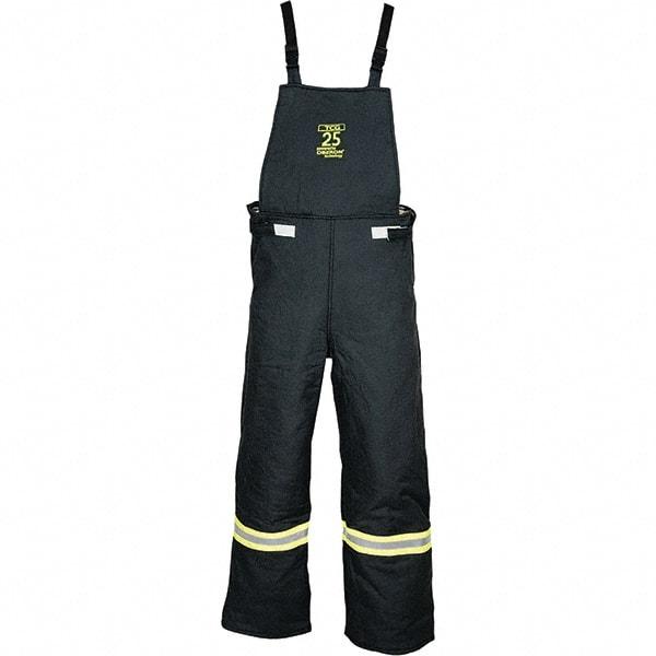 Oberon - Size XL, Black, Zippered with Flap, Arc Flash Bib Overall - 46" Chest, Aramid - Top Tool & Supply