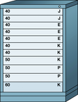 59.25 x 28.25 x 30'' (11 Drawers) - Pre-Engineered Modular Drawer Cabinet Eye-Level (269 Compartments) - Top Tool & Supply