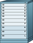 Counter-Standard Cabinet - 10 Drawers - 30 x 28-1/4 x 44-1/4" - Multiple Drawer Access - Top Tool & Supply