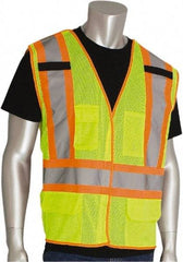 PIP - Size 2XL High Visibility Yellow Mesh Breakaway Vest - Hook & Loop Closure, 5 Pockets, Polyester - Top Tool & Supply