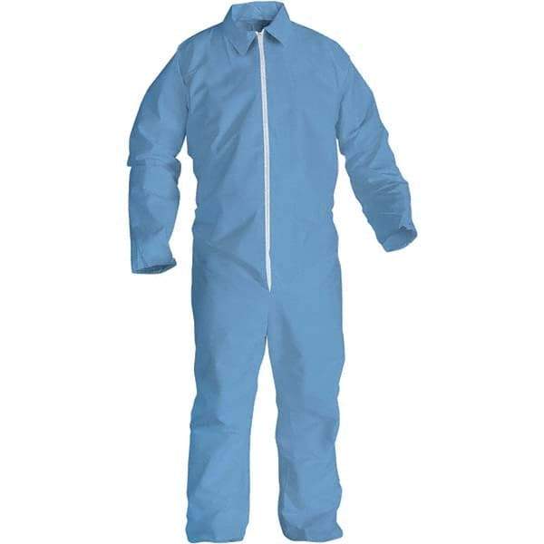 KleenGuard - Size 6XL FR Disposable General Purpose Coveralls - Blue, Zipper Closure, Open Cuffs, Open Ankles, Serged Seams - Top Tool & Supply