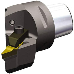 Kennametal - Left Hand Cut, Size PSC63, VC.. 1604 & VP..332 Insert Compatiblity, External Modular Turning & Profiling Cutting Unit Head - 43mm Ctr to Cutting Edge, 60mm Head Length, Through Coolant, Series Top Notch - Top Tool & Supply