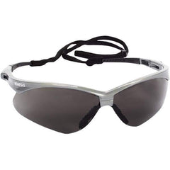 Jackson Safety - Smoke Lenses, Framed Safety Glasses - Anti-Fog, Scratch Resistant, Silver Nylon Frame, Size Universal, Wrap Around - Top Tool & Supply