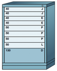 44.25 x 28.25 x 30'' (9 Drawers) - Pre-Engineered Modular Drawer Cabinet Counter Height (180 Compartments) - Top Tool & Supply