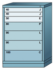 44.25 x 28.25 x 30'' (7 Drawers) - Pre-Engineered Modular Drawer Cabinet Counter Height (137 Compartments) - Top Tool & Supply