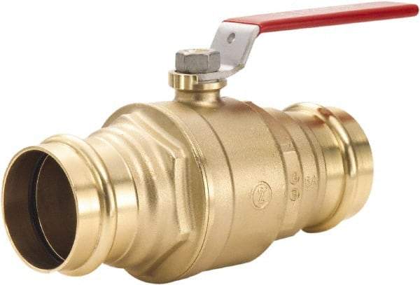 Legend Valve - 1/2" Pipe, Full Port, Lead Free Brass Full Port Ball Valve - 2 Piece, Press Ends, Lever Handle, 600 WOG - Top Tool & Supply