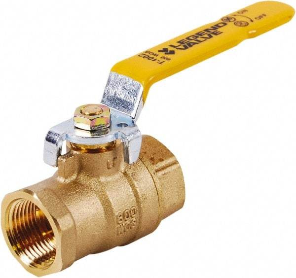 Legend Valve - 2" Pipe, Full Port, Brass UL, CSA, FM, NSF Approved Ball Valve - 2 Piece, FIP x FIP Ends, Lever Handle, 600 WOG, 150 WSP - Top Tool & Supply