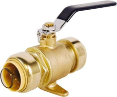 Legend Valve - 1" Pipe, Full Port, Lead Free Brass Full Port Ball Valve - 2 Piece, Push-to-Connect x Push-to-Connect x Push-to-Connect Ends, Lever Handle, 200 WOG - Top Tool & Supply