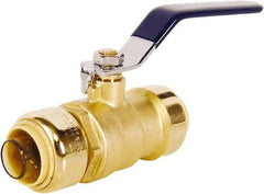 Legend Valve - 1" Pipe, Full Port, Lead Free Brass Full Port Ball Valve - 2 Piece, Push-to-Connect x Push-to-Connect x Push-to-Connect Ends, Lever Handle, 200 WOG - Top Tool & Supply