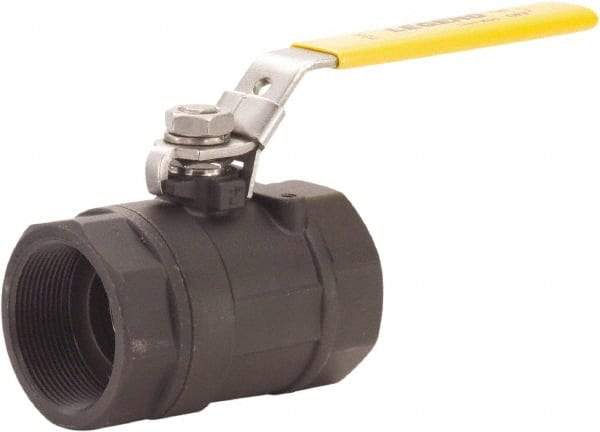 Legend Valve - 1/4" Pipe, Large Port, Carbon Steel Standard Ball Valve - 2 Piece, FNPT x FNPT Ends, Locking Lever Handle, 2,000 WOG, 150 WSP - Top Tool & Supply