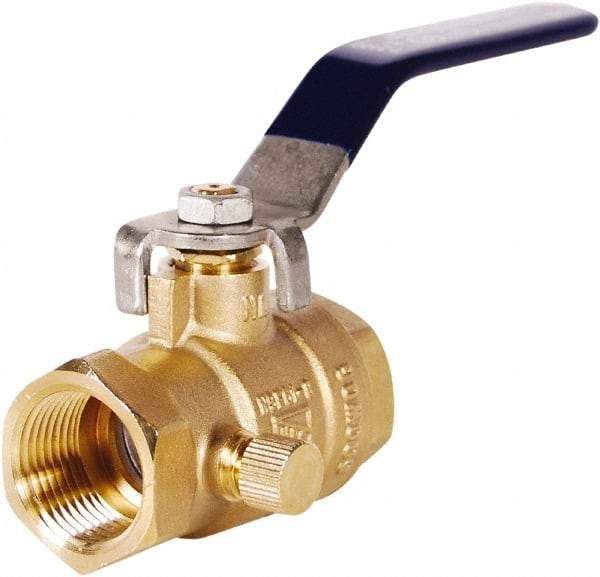 Legend Valve - 1/2" Pipe, Full Port, Lead Free Brass Full Port Ball Valve - 2 Piece, FNPT x FNPT Ends, Lever Handle, 600 WOG - Top Tool & Supply