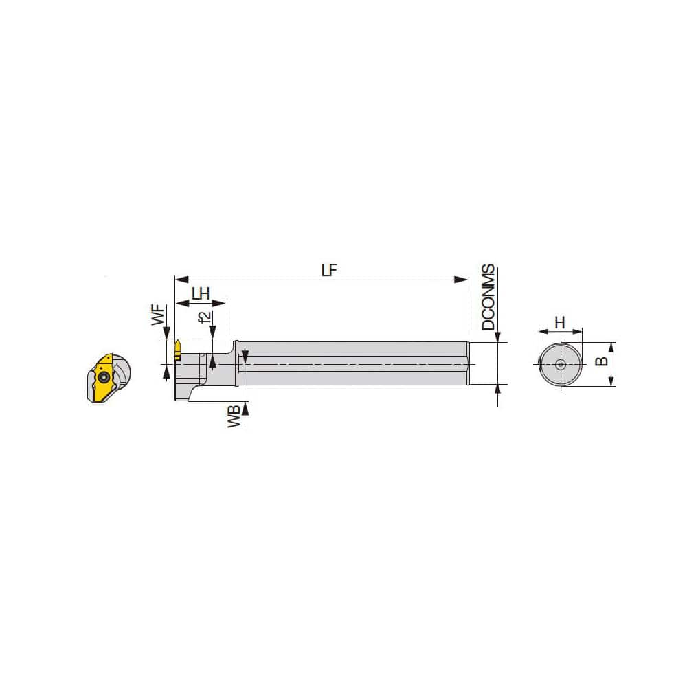 Indexable Threading Toolholder: External, Left Hand, 24 x 25 mm Shank Steel, Series JS