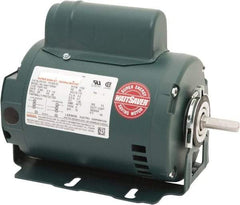 Leeson - 1/3 Max hp, 1,800 Max RPM, Premium Efficient Electric AC DC Motor - 115 V Input, Single Phase, 48 Frame, 1/2" Shaft Diam, Resilient Base Mount, ODP Enclosure - Top Tool & Supply