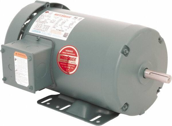 Leeson - 2 Max hp, 1,800 Max RPM, Premium Efficient Electric AC DC Motor - 230/460 V Input, Three Phase, 56H Frame, 5/8" Shaft Diam, Rigid Base Mount, TEFC Enclosure - Top Tool & Supply