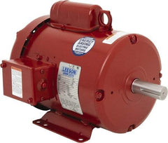 Leeson - 2 Max hp, 1,800 Max RPM, Electric AC DC Motor - 115/208-230 V Input, Single Phase, 182T Frame, 1-1/8" Shaft Diam, Rigid Base Mount, TEFC Enclosure - Top Tool & Supply