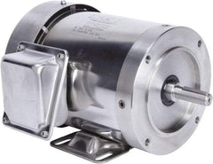 Leeson - 2 Max hp, 3,600 Max RPM, Premium Efficient Electric AC DC Motor - 230/460 V Input, Three Phase, 56HC Frame, 5/8" Shaft Diam, C-Face with Base Mount, TEFC Enclosure - Top Tool & Supply