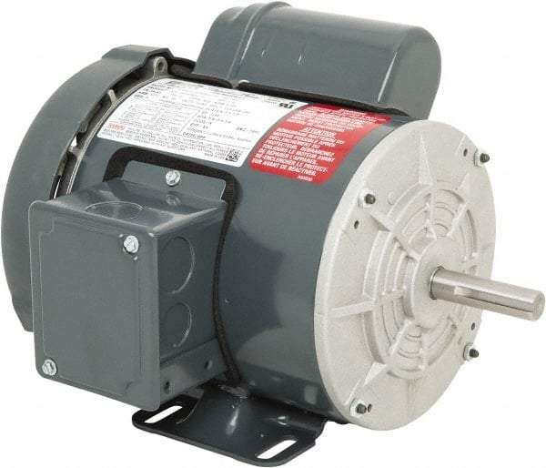 Leeson - 1/3 Max hp, 1,800 Max RPM, Electric AC DC Motor - 115/208-230 V Input, Single Phase, 56 Frame, 5/8" Shaft Diam, Rigid Base Mount, TEFC Enclosure - Top Tool & Supply