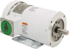 Leeson - 3 Max hp, 3,600 Max RPM, Premium Efficient Electric AC DC Motor - 230/460 V Input, Three Phase, 145TC Frame, 7/8" Shaft Diam, C-Face with Base Mount, TEFC Enclosure - Top Tool & Supply