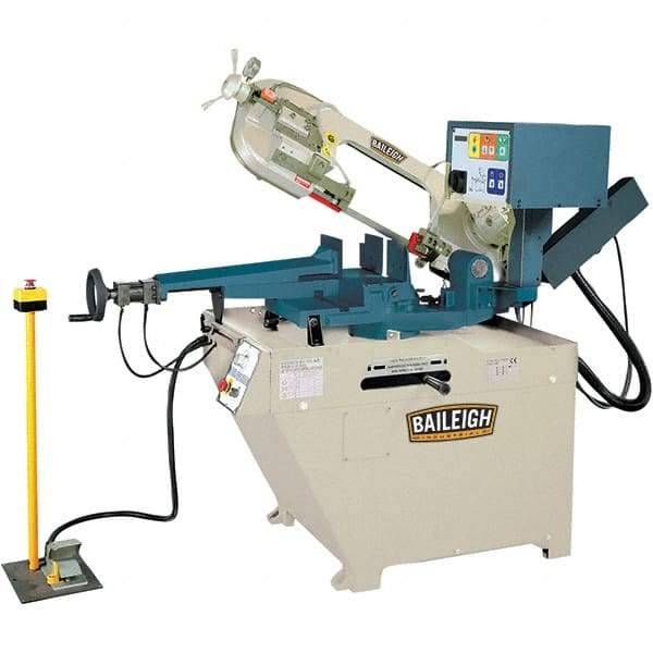 Baileigh - 10.59 x 4.33" Semi-Automatic Combo Horizontal & Vertical Bandsaw - 1 Phase, 60° Right, 45° Left Vise Angle of Rotation, 1.5 hp, 220 Volts, Frequency Drive - Top Tool & Supply