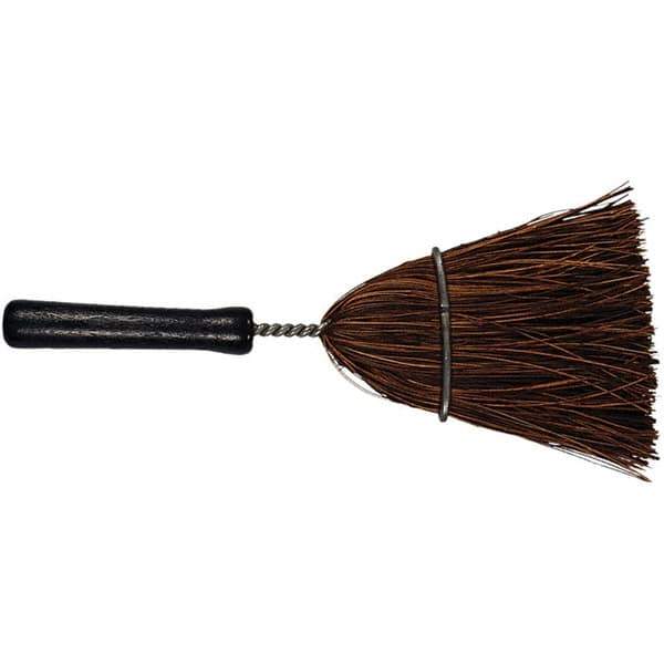 PFERD - 9-3/4" OAL Corn Bristle Whisk Broom - 6" Long Wood Handle, 3" Bristle Length, 4-1/2" Wide - Top Tool & Supply