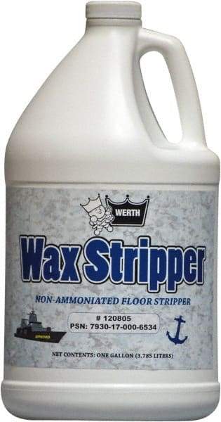 Werth Sanitary Supply - 1 Gal Plastic Bottle Stripper - Use on Resilient Tile, Vinyl Tile - Top Tool & Supply