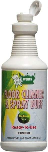 Werth Sanitary Supply - 1 Qt Plastic Bottle Floor Cleaner/Spray Buff - Use on All Types of Flooring - Top Tool & Supply