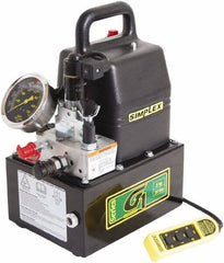 TK Simplex - 10,000 psi Electric Hydraulic Pump & Jack - 1 Gal Oil Capacity, 4-Way, 3 Position Valve, Use with Single Acting Cylinders, Advance, Hold & Retract - Top Tool & Supply