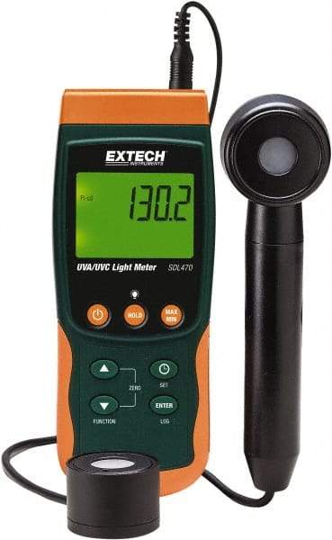 Extech - Light Meters Compatible Lighting: UVA; UVC Maximum Measurement (UV): 20mW/cm2 - Top Tool & Supply